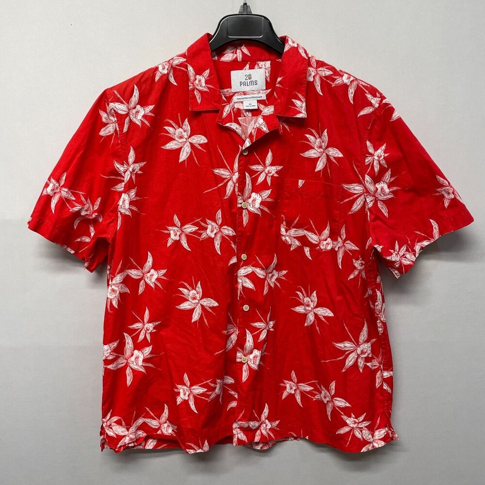 Two Palms Men Button Hawaiian Shirt Top Size XXL 2XL Floral Tropical M271 -29